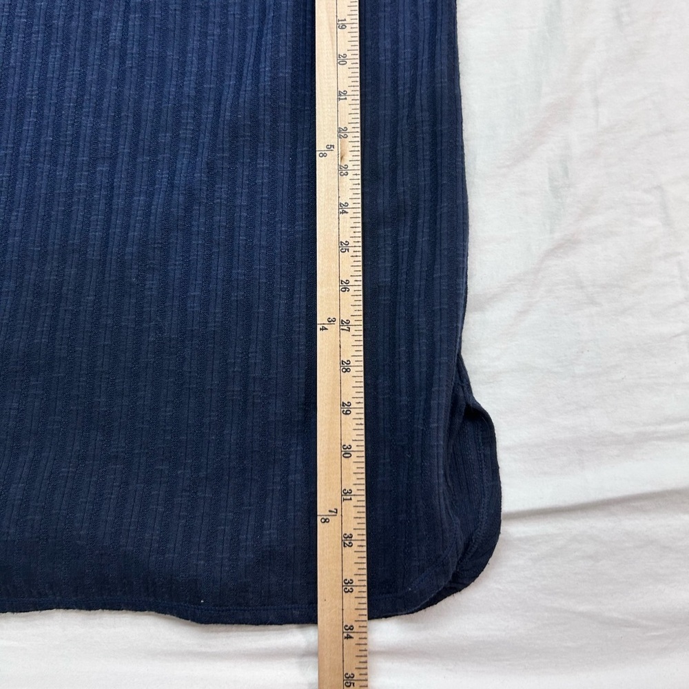 Max Studio Navy Textured Knit Dress Medium Boho Casual Ribbed Tunic NWT MSRP $98 - Picture 9 of 11